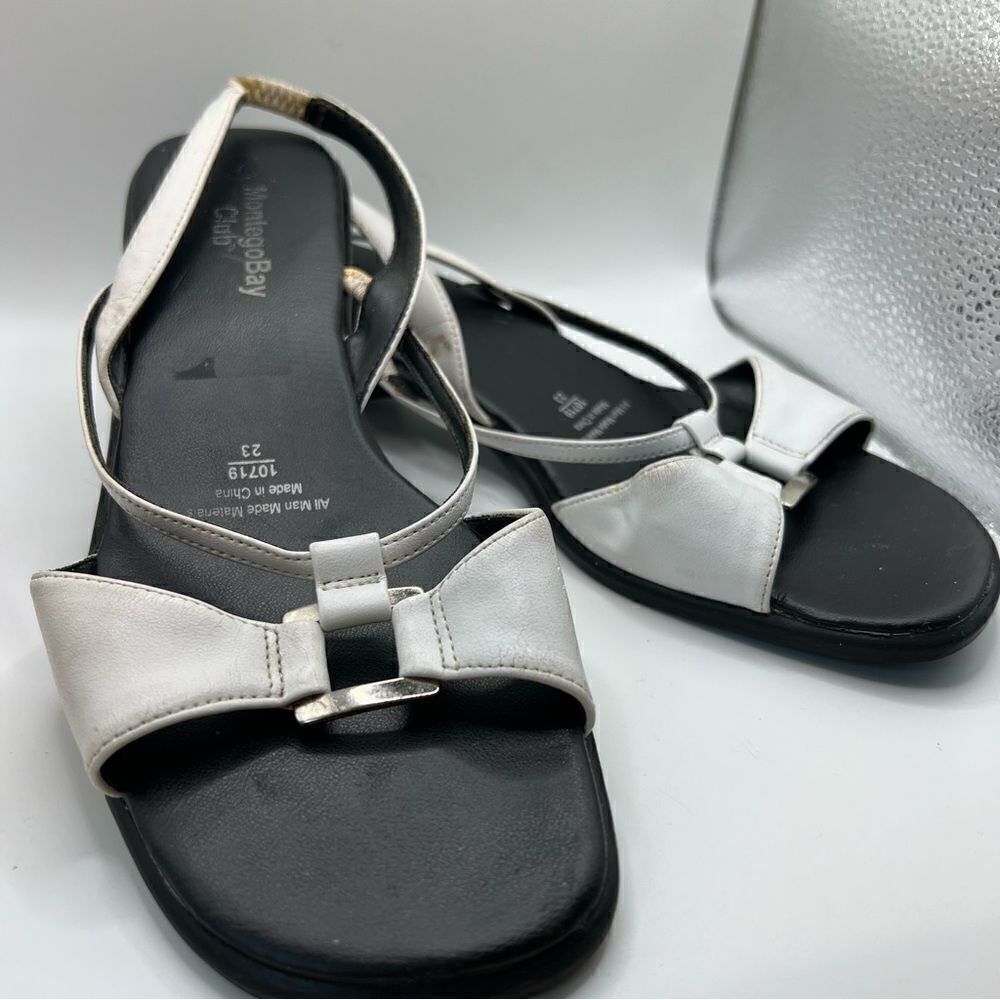 Montego Bay white and black sandals 7